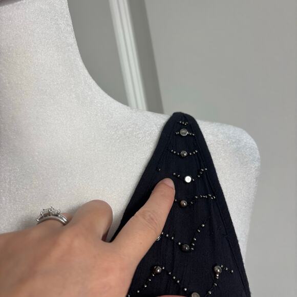 Free People Metal Maiden Chemise Mesh Ruffle Slip Mini Dress Embellished SP - Picture 15 of 15